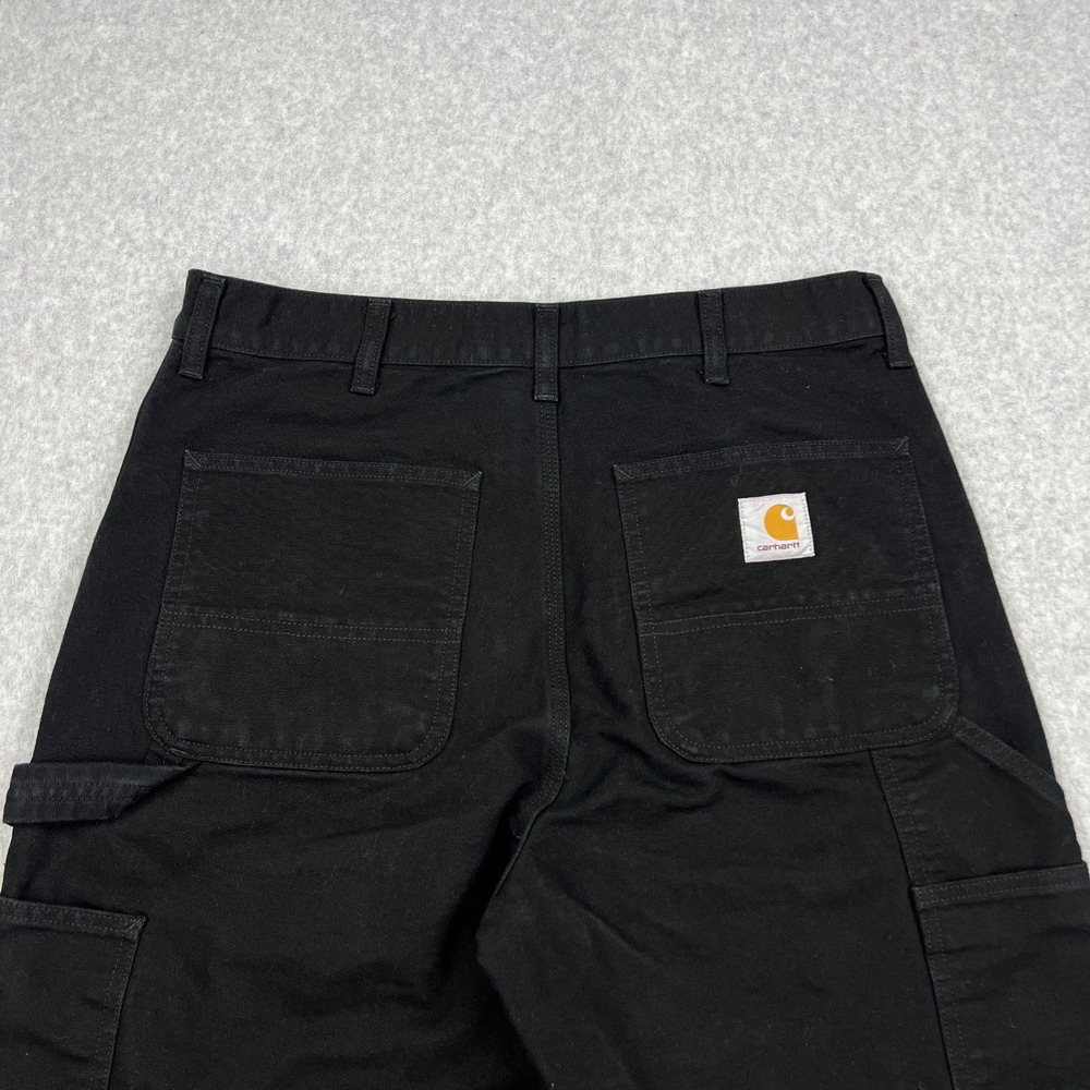 Carhartt WIP Double Knee Pants Mens 33x32* Black Canvas Carpenter Work Rivets - Picture 10 of 12